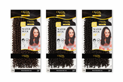 CHERISH SYNTHETISCHE GEHÄKELTE ZOPF HAARVERLÄNGERUNG 3X WASSERWELLE GROSSPACKUNG 18 Zoll