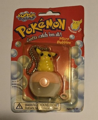 Pokémon Pikachu #25 Micro Bubbles Koosh Bubbles Keychain 54387 SEALED 1999