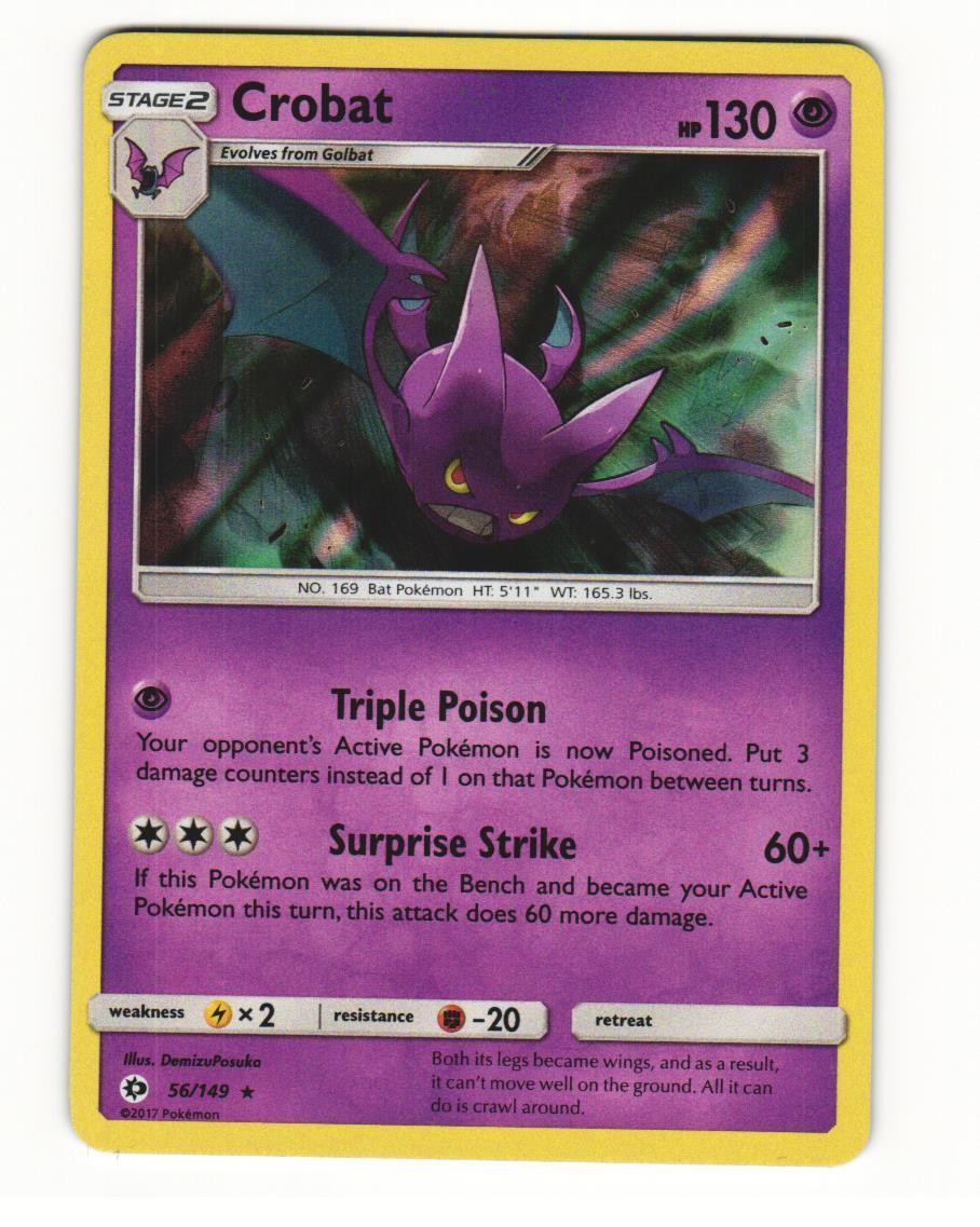 Crobat 56/149 Rare 2017 Sun & Moon Pokemon LP