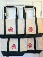LARGE Trader Joe's Reusable Canvas Tote Bag, Green, Heavy Duty, New with Tags