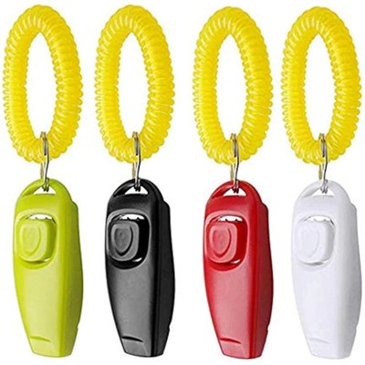 Symphonyw Hundetraining Clicker, 4 Stück Hundepfeife Clicker 2 in 1 Pfeife und