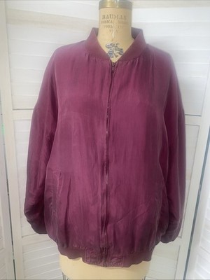 Vintage 90s Casanova Italy Silk Track Burgundy Jacket Men's Sz X-Large