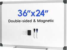 VUSIGN Magnetic Whiteboard 36"X24" Dry Erase Board for Wall, Silver Frame