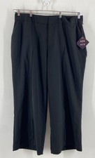 ava and viv Womens Black Pleated Wide Leg Stretch Plus Size 26