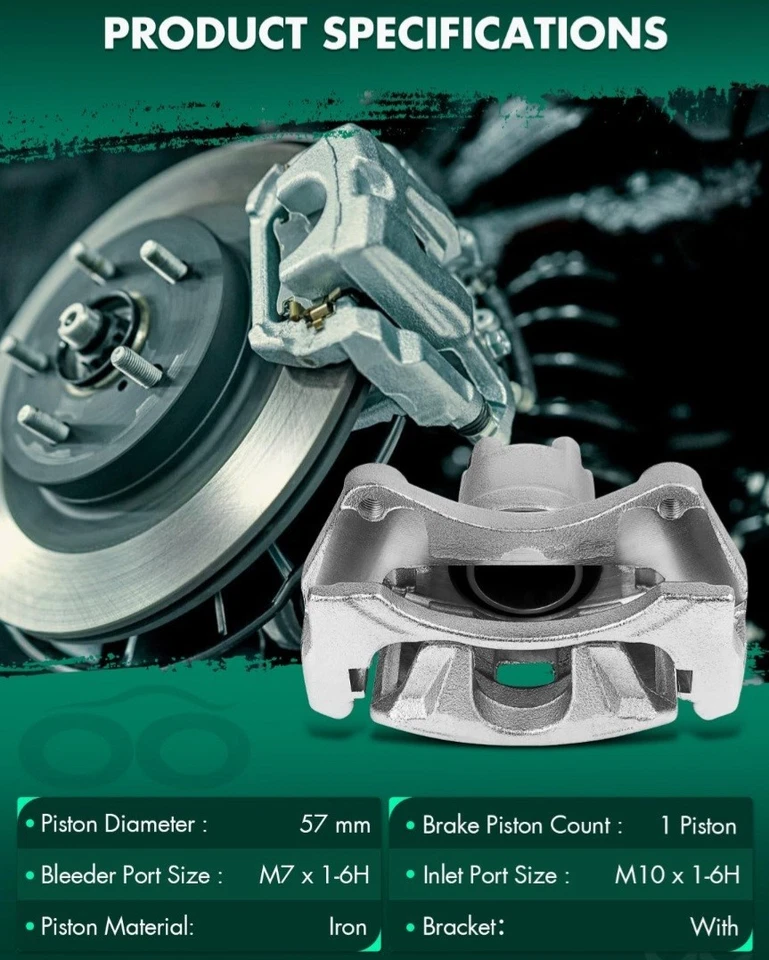 Pinza de freno delantera izquierda con soporte para Chrysler 200 Avenger Compass 2007-2014 Foto 2 de 4