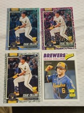 Topps Heritage Isaac Collins Milwaukee Brewers Rookie Card Lot 4 Cards