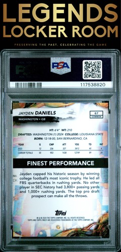 2024 Topps Finest #67 Jayden Daniels derrame de petróleo geométrico PSA 9 - Imagen 2 de 2