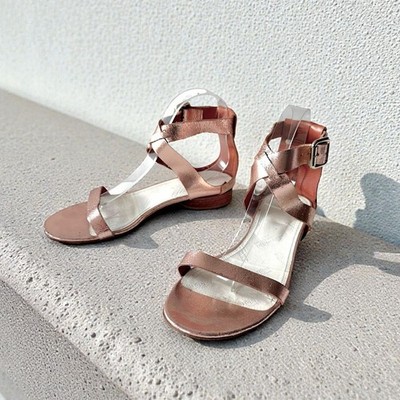 Maison Martin Margiela Rose Gold Cracked Metallic Leather Sandals EU 39.5