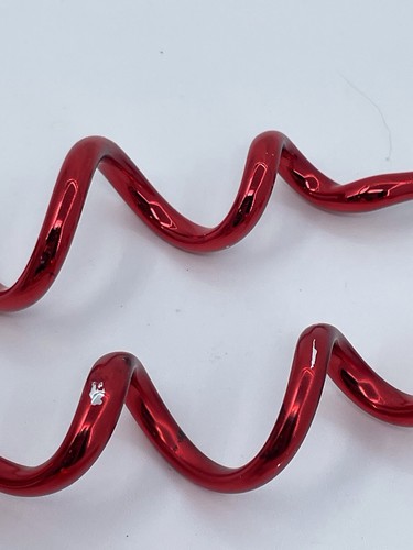 Vintage Lot Of 3 Swirl Red Hand Blown Glass Christmas Icicles Ornaments Spiral - Picture 6 of 6