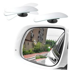2 PCS Blind Spot Mirrors, Rounded Trapezoid HD Glass Frameless Rear View Fan