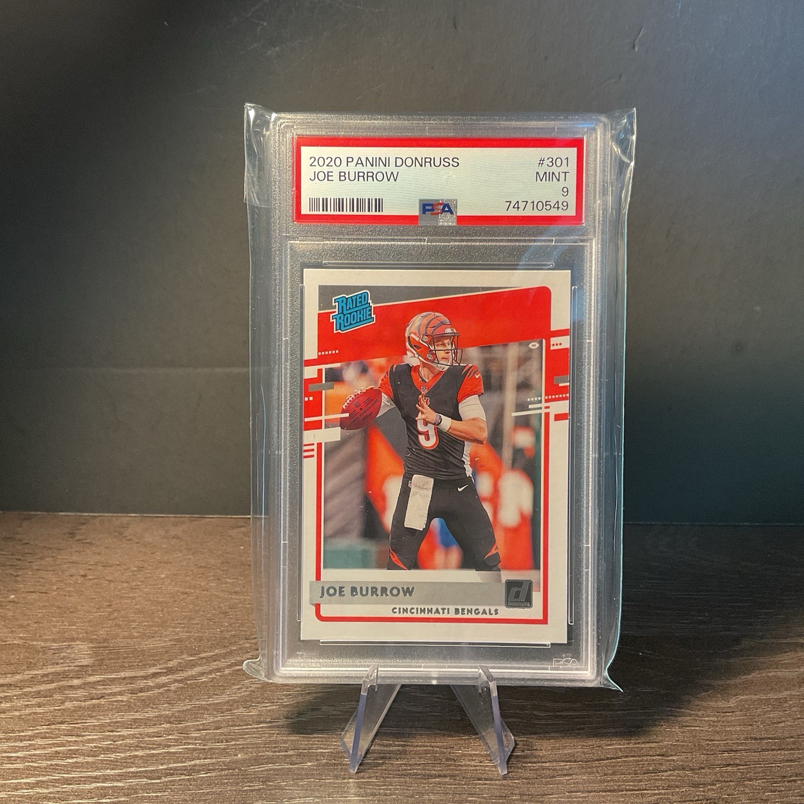 2020 Donruss Joe Burrow Rated Rookie RC PSA 9