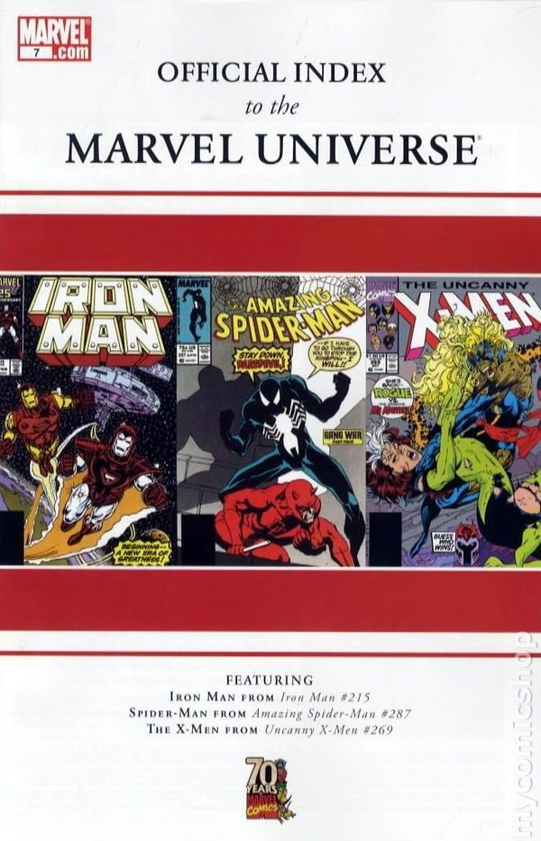 Official Index to the Marvel Universe #7 VG 2009 Stock Image Low Grade