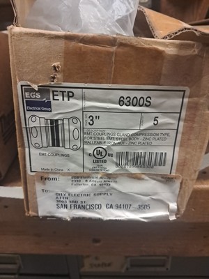 3'' Compression Coupling, 6300S, Steel City, ETP, Box Of 5