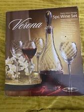 Wine at Verona optic glass design 5 piece NIB