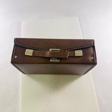 Vintage Brown Vinyl Cassette Tape Storage Suitcase Carrying Case Retro 1980s