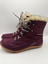Columbia Minx Shorty III Omni-Heat Womens 8.5 Waterproof Winter Boots Burgundy