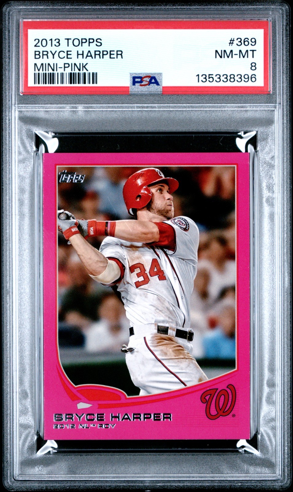 2013 Topps Mini Pink #369 Bryce Harper Nationals NL ROY /25 PSA 8 NM-MT *RARE*