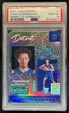 2021-22 Panini Contenders Cade Cunningham Permit to Dominate RC Rookie #1 PSA 10