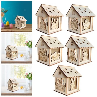 Holz Frühlingshäuser Bastelset für Tisch Mittelstücke Ostern Geschenk Frühling