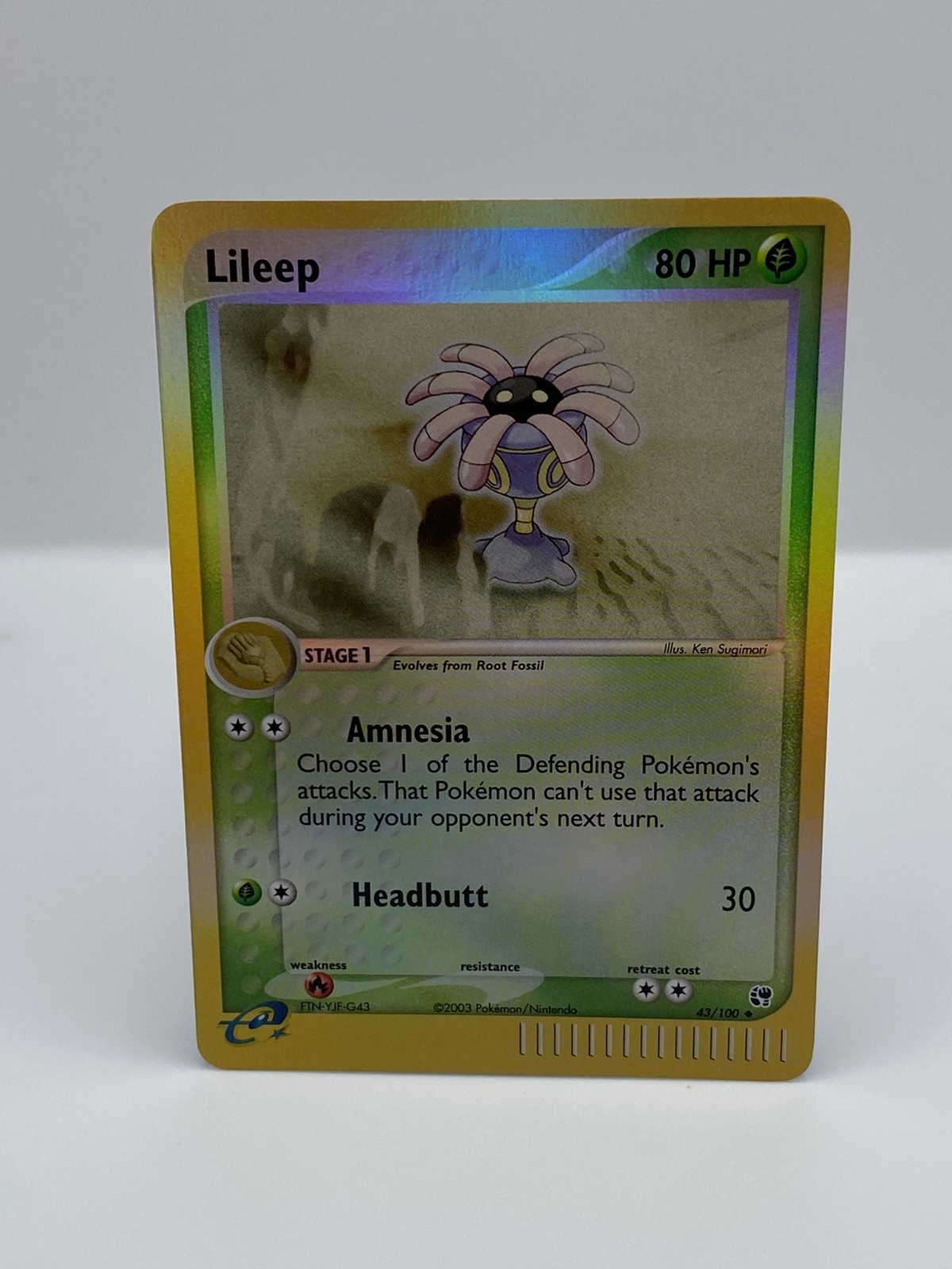 Lileep 43/100 EX Sandstorm Reverse Holo Pokémon Card 2003 Near Mint