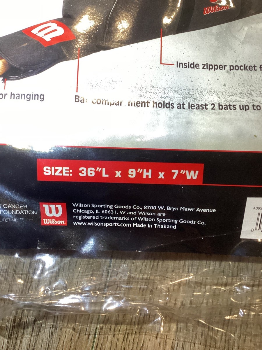 Sac De Jeu Wilson Baseball/Softball – Rouge – 36x9x7 Pouces – Jusqu'à 2 Battes