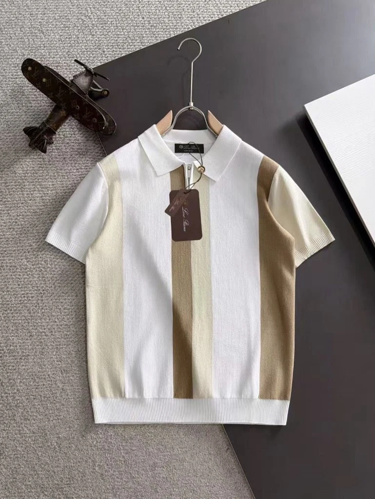 Loro Piana ポロシャツ ホワイト ストライプ襟 Loro Piana ポロシャツ ホワイト ストライプ襟 ロロピアーナ Loro