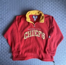 Vintage 90s Champion Pro Line Kansas City Chiefs Fleece 1/4 Zip Pullover 2XL