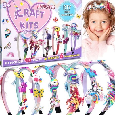 Einhorn Bastelset für Mädchen ab 5 Jahre DIY Haaraccessoires Kreativspielzeug