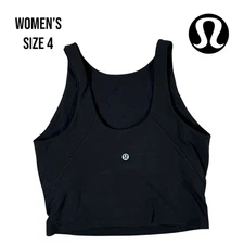 Lululemon Align Tank Top Black Size 4 Cropped Sports Bra Yoga Athletic Cami Gym
