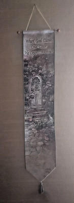 Lena Liu Wall Tapestry Bell Pull When God Closes the Door He Opens Another 48''