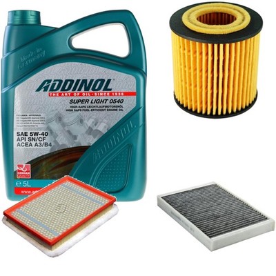 Inspektionspaket ADDINOL SUPER LIGHT 5W-40 5L für Opel Astra H Twintop 1.9 CDTi