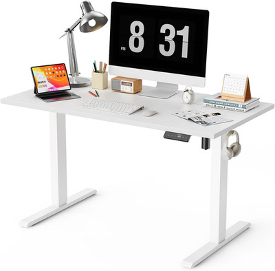Electric Standing Desk 48''x24'' - Height Adjustable Sit to Stand Workstation Whit