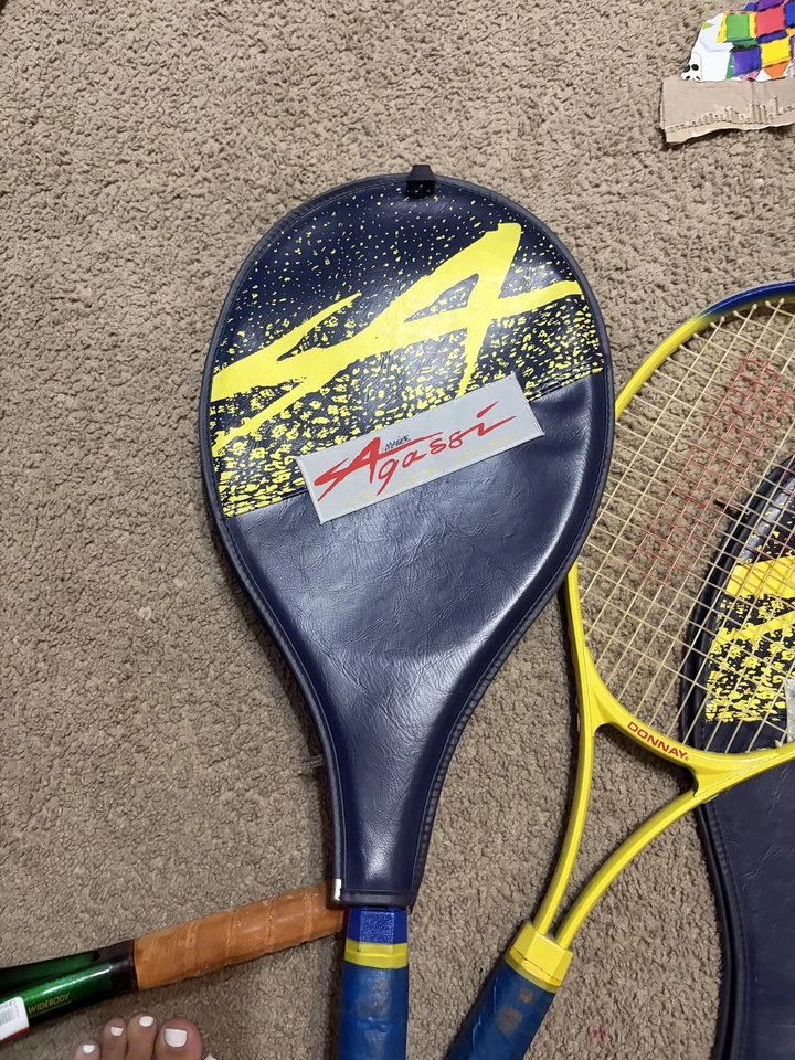 Vintage Donnay Andre Agassi Pro Line Tennis Racket with Cover - Photo 1/1