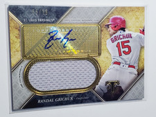 Randal Grichuk 2017 Topps Triple Threads Unity Autograph Jersey Relic 55/75 card