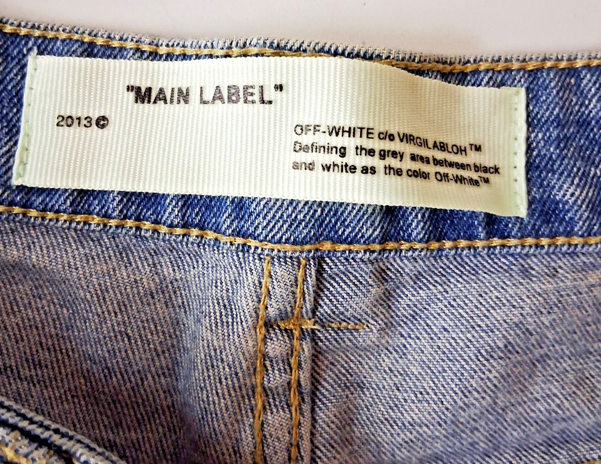 Off-White C/O Virgil Abloh 2013 Main Label Graphic Arrow Jeans 32