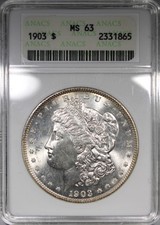 1903-P Morgan Dollar ANACS MS63 Better Date $1 Soapbox Holder