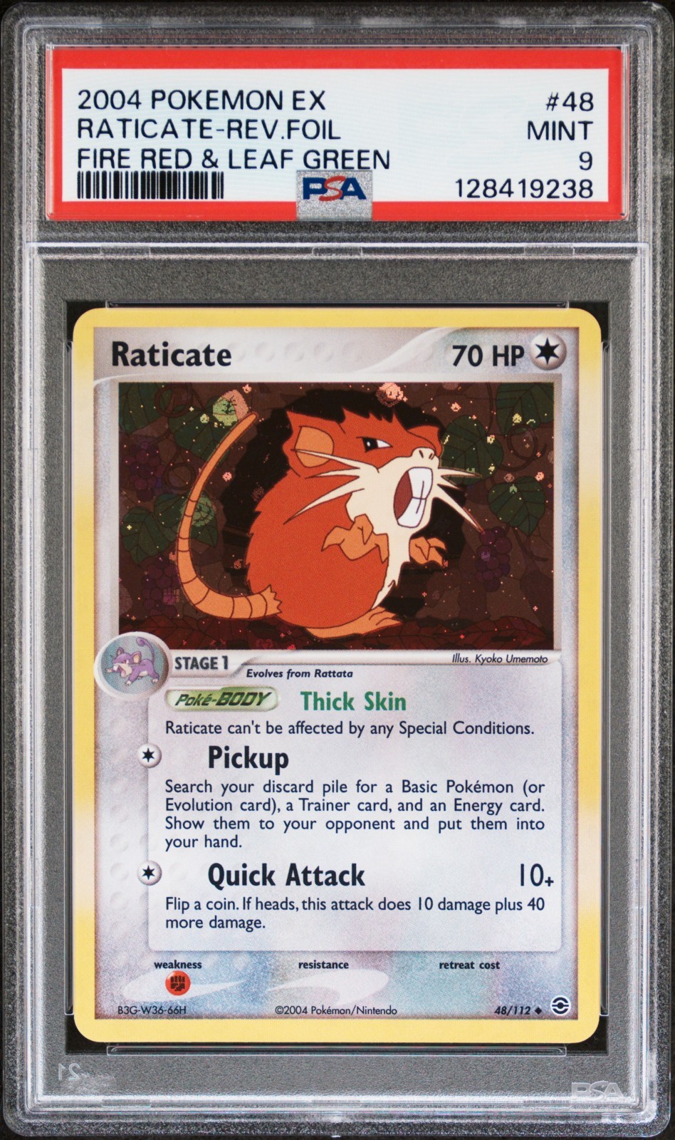 Pokemon Raticate Reverse Holo EX Fire Red Leaf Green 48/112 PSA 9