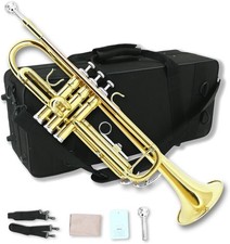 Trumpet Set for Beginners and Student Orchestra Include Hard Case, 7C Mouthpiece