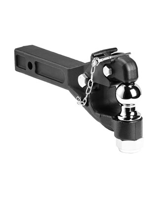 Pintle Hook 16000 lb w/ 2'' Hitch Ball Fits 2'' Receiver & 2.5 3'' Lunette Ring