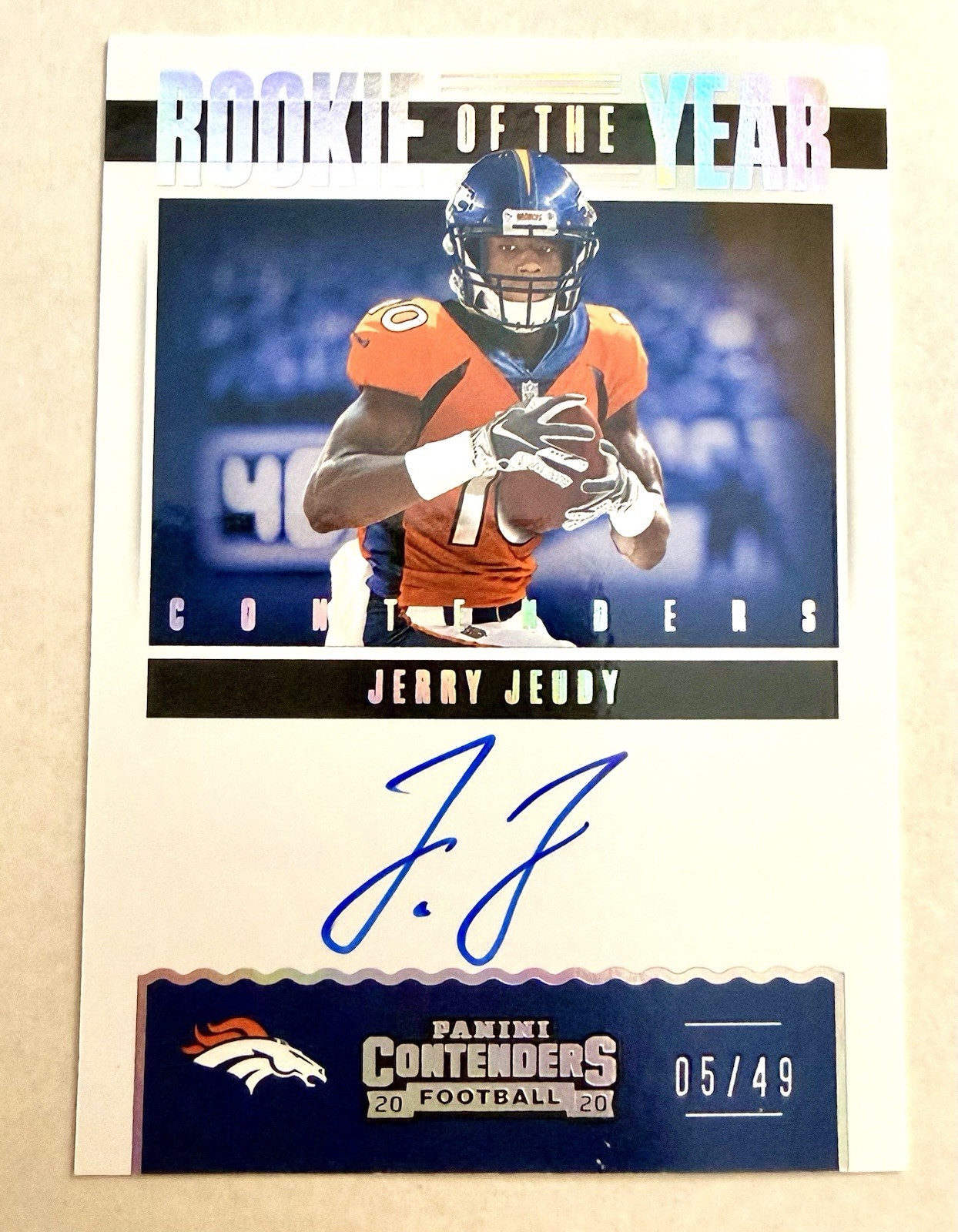 2020 Panini Contenders Jerry Jeudy Rookie of the Year /49 (Auto)(RC)
