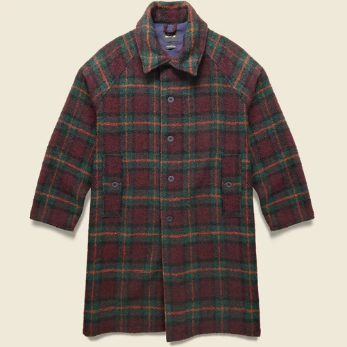 Howlin Lost in Space Jacket  Overcoat - Red Wool Check, Size Medium - product listing photo