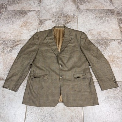 Burberry London Kensington Mens 43 Reg Window Pane Silk Blend Blazer