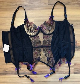 NWT Agent Provocateur Zuri Basque Corset 34D Black $790 Runway Lingerie