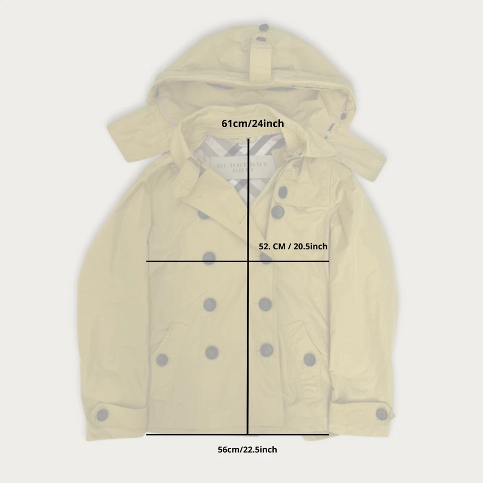 Chaqueta de lluvia Burberry Brit mostaza con capucha a cuadros Nova Trench para mujer IT 42 M Foto 2 de 4