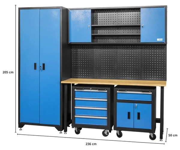 GüDe Werkstatteinrichtung Set Gws 6-Teilig Stahlblech Schrank Wandschrank WäGen-image