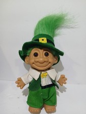 Vintage Russ Troll Doll Leprechaun Irish St Patrick's Leprechaun Green Hair 5"