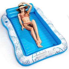 Inflatable Adult Pool Lounger Float - Large Beach Sun Tanning Floats Raft Sun...