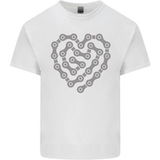 Camiseta de algodón ligero con cadena de corazón para bicicleta motociclista motocicleta para hombre