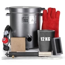 12KG Large Capacity Propane Melting Furnace Smelter Full Deluxe Kiln Kit Smel...