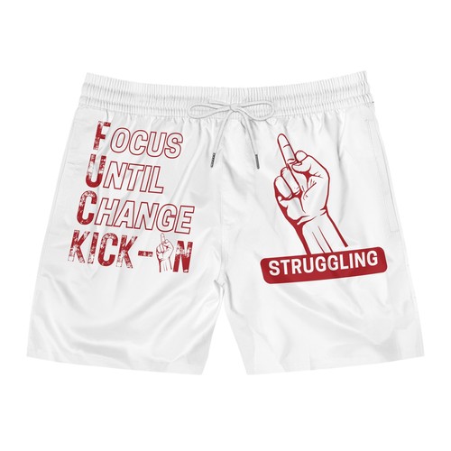 Focus Until Change Kick-In - Men's Mid-Length Swim Shorts - Foto 1 di 9
